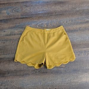 Mustard Scallop Shorts
